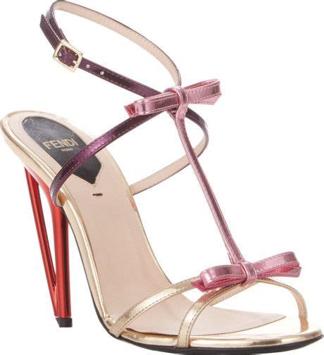 fendi bow-embellished iridia t-strap sandals|fendi heels for women.